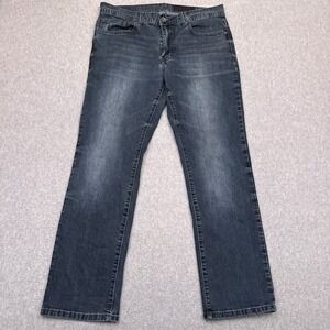 TK Axel Slim Straight Jeans Men's‎ 35x30* Blue Dark Wash Denim Stretch Western
